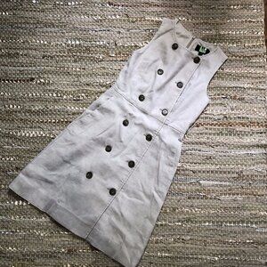 J Crew 90s Button Up Linen Dress